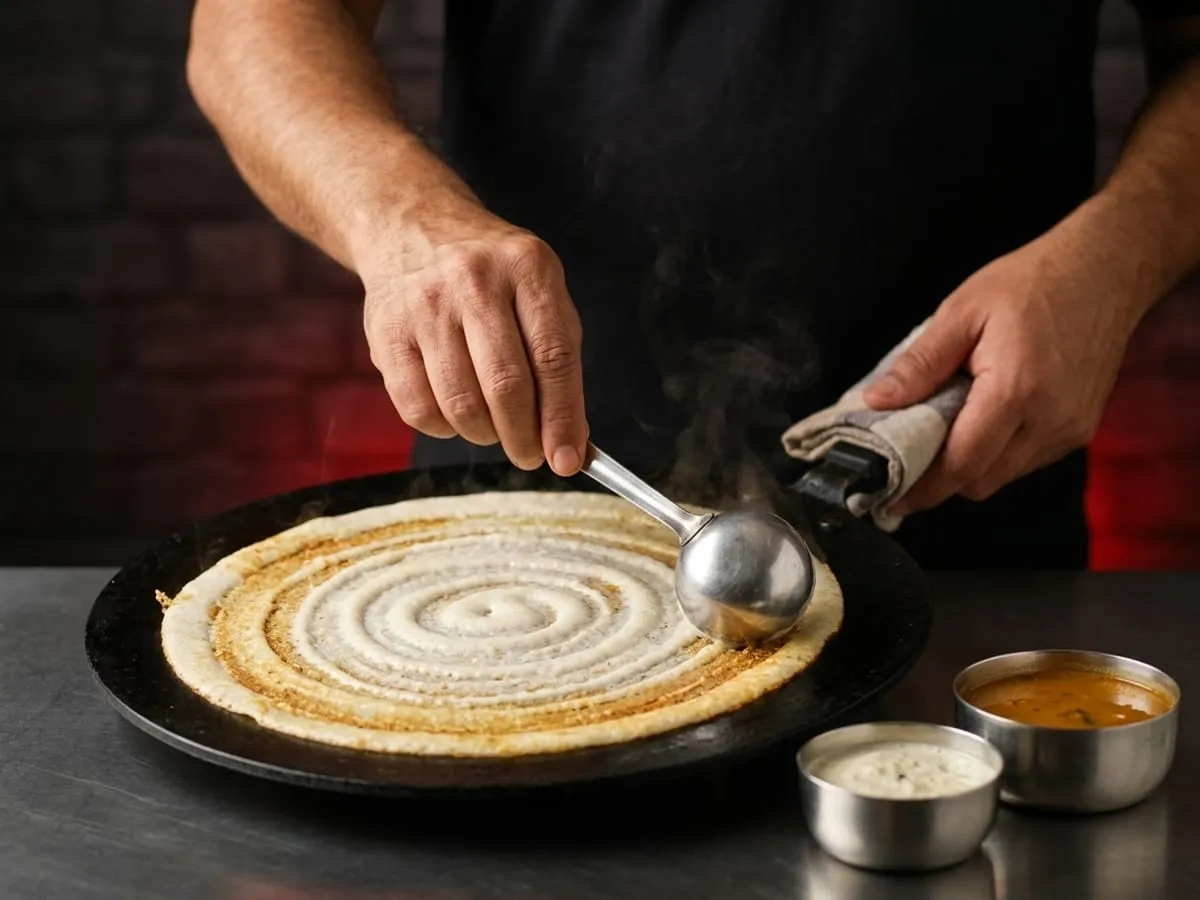 Live Dosa Counter set up at a catering event