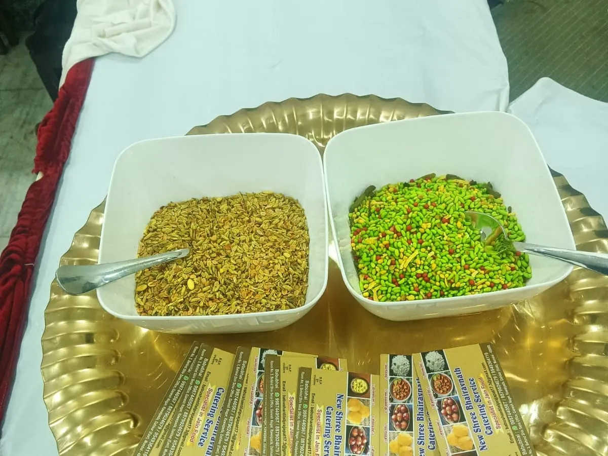 Mouth freshener tray set out at the end of a meal